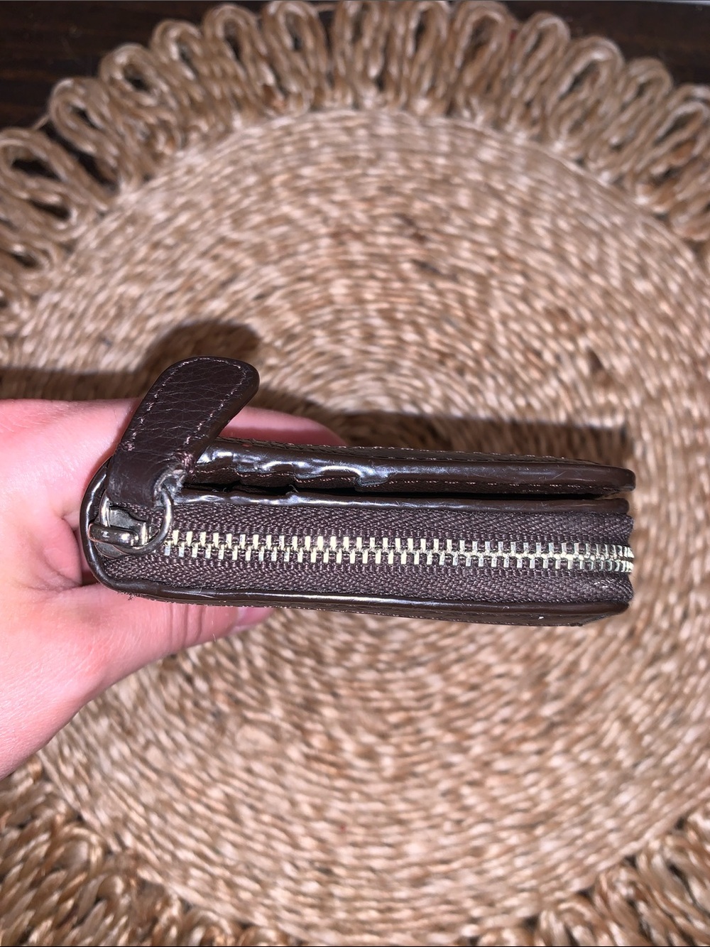 Coach Parker Brown Signature Canvas and Leather Zip Wallet - Picture 9 of 11